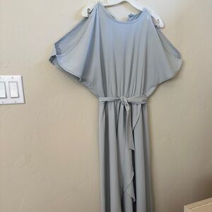 Elegant Light Blue Dress with Belt
